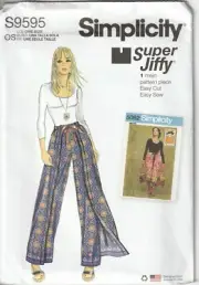 Simplicity Sewing Pattern 9595 Miss Jiffy Wrap and Tie Pantskirt Sz Sm, Med, Lge