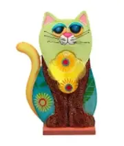 Colorful Goofy Cat Lamp – 12″ Tall – Light Bulb Included – Item #7442 16019
