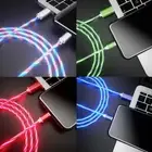 LED flowing Light Up USB Sync Type-C For iPhone Charger Data Cable Charging Cord