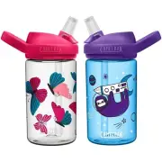 Camelbak Eddy+ Kids Butterfly + Sloth 14oz/400ml spill proof bottles twin pack