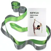 Yoga Straps Stretching Strap with 12 Loops Workout Poster, Straps for Stretch...