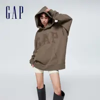 在飛比找蝦皮商城優惠-Gap 男女同款 Logo帽T-褐色(892188)