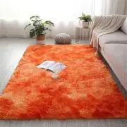 Soft Fluffy Modern Fuzzy Abstract Area Rug, 2.6 x 3.9 Feet, Tie Dye Orange