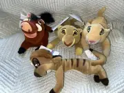 Lion King Disney Store Mini Bean Bag Plush Timon, Pumba, Nala, Simba