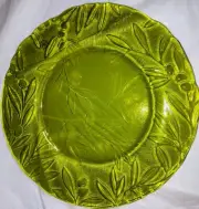 Made In Italy Rare William's Sonoma Torte Olive Green Impression Platter Branch