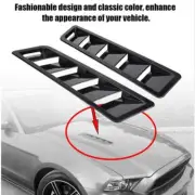 2p ABS Black Car Air Flow Intake Hood Scoop Vent Louver Panel Bonnet Cover Decor