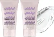 Strong Hold Flaxseed Gel, Extra Strong Scrunch Gel for Defined Curls, Long-lasting Hold & Natural Shine for Curly Hair, Coily or Wavy Hair, Curling Styling- All Natural (2pcs)