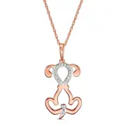 0.05 CT. T.W. Natural Diamond Laser-Cut Dog Pendant in 10K Rose Gold