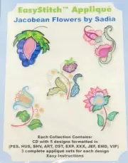 Easy Stitch Applique Designs/Disks Jacobean Flowers CD Formatted