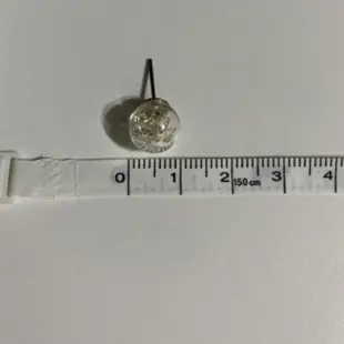 立體透明玻璃球碎鑽造型耳環