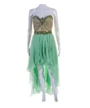 NWT Sherri Hill Dress Size 6 Pastel Green Rhinestone Crystal Beaded Hi Low 1920
