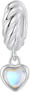 [DOYIS] 925 Sterling Silver Dynamic Heart Silicone Stopper Charms Beads for Pandora Bracelets Jewelry for Christmas Birthday