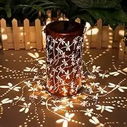 Solar Lanterns Outdoor Hanging Lantern Lights, Dragonfly Hollowed-Out Metal Decor Lantern, Waterproof LED Decorative Garden Light - Delicate Garden Decoration for Patio, Yard, Pathway, Landscape