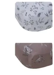 2 piece Baby Nursery 100% Organic Cotton Fitted Cot Sheet Set Cockatoo Leaf