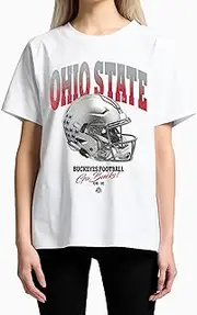 The Wild Collective Ohio State Buckeyes NCAA Officially Licensed Premium Helmet Band Tee, X-Large