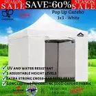 Instahut Gazebo Pop Up Marquee 3x3 500D Folding Tent Wedding Gazebos White New