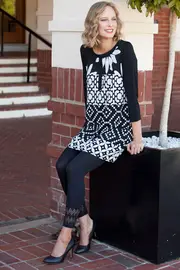 Graphic Flower Tunic--CLA-15104