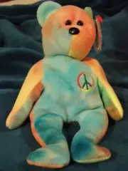 Ty Beanie Baby Peace NO # Tush, Mint Tag w/Tag Protector, Blue Body #PB291