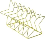 ULDIGI 1Pc Five Pointed Star Iron Book Rack Creative Nordic Style Magazine Organizer Holder for Home Office Chic Wrought Iron Book Storage Desktop File Document Stand