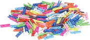 Respicefinem 100 Pieces Mini Sized Brightly Colored Wooden Clothes Pins Made of Cottonwood Ideal for Clothing Picture Crafts Home Decorations and More