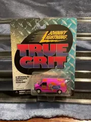 Pez Johnny Lightning True Grit Hot Pink Van, Mint on Card