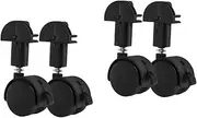 FONDOTIN 4 Pcs Cat Cage Casters Adjustable Catch Gate Latches Wonder Wheels Rollers Drive Caster Wheels Heavy Duty Pet Cage Wheels Fixed Wire Replacement Cage Caster System Black Plastic