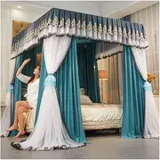Mosquito Net for 2m/6.6ft Bed, 4 Pole Support Bed Canopy - Blackout & Dust Proof, Universal Bed Curtain for All Seasons (Color : Style 4, Size : 2x2.2x2m)