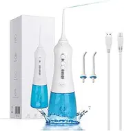 Water Flosser for Teeth - Portable Cordless Oral Irrigator 3 Modes 2 Jet Tips USB Rechargeable IPX7 Waterproof, for Home/Travel