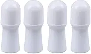 4 Pcs 30ml Plastic Roll On Bottle,Empty Refillable White Deodorant Containers With Plastic Roller Ball HDPE Plastic Roller Bottles For DIY Anti-perspirant,Relief Oil Roll-On Leak-Proof Container