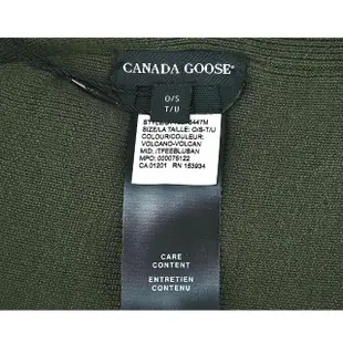 【CANADA GOOSE】CANADA GOOSE 北極圈布章LOGO反光條紋設計羊毛針織毛帽(軍綠)