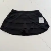 Athleta Black Swagger Tier Ruffle Skort Skirt With Pocket Large NWT