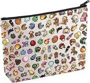 KUIYAI Game Inspired Cosmetic Bag Farming Simulation Game Makeup Bag Junimo Planter Gift Farm Fishing Gift Video Game Lovers Gift, FullStardewCharacterMup, Make Up Bag