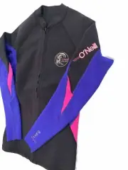 Surfer O’Neill Women Jacket Sz:6 Bahia 1mm Front Zip L/S Black Cobalt Berry NWT
