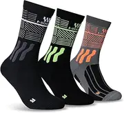 [Drsshnx] Men's High Performance Breathable and Comfortable Sports Socks, Men's Activewear Crew Socks, Calf Socks, Running Socks, 3-Pair