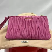 MIU MIU Clutch Bag Pouch Leather 5N1811 PINK FUXIA Party Nappa Accessory Case