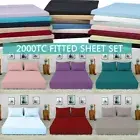 2000TC Ultra soft Single/Double/Queen/King Hotel Bed Pillowcase Fitted Sheet Set