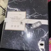 Pottery Barn Teen Storm Glow in the Dark Twin Duvet Cover Blue Lightning!