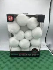 FUN Family Game INDOOR SNOWBALL FIGHT Winter Holiday Gift 24 Cushy Balls NEW
