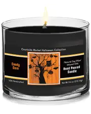 Courtside Market Halloween Collection Spooky Owl In Tree Candy Corn Soy Wax Candle