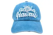 Kids Hawaiian Denim Hat - Honu / Turtle, Aloha, Blue, Adjustable Baseball Cap