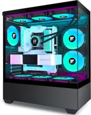 PC Case - Pre-Installed 5 PWM ARGB Fan, ATX Mid-Tower Gaming PC Case, F1 (Black,