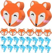 FUNOMOCYA 1 Set Multi Function Fox and Dolphin Erasers for Students Portable and Gentle Paper for Sketching and Writing Rewards for School Supplies