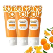 3pcs Orange Enzymes Exfoliating, Natural Orange Peeling Gel Face Scrub, Deep Cleansing Moisturizing Facial Exfoliator for All Skin