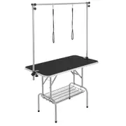 Foldable Pet Grooming Table with Adjustable Arms & Non-Slip Surface, 117cm