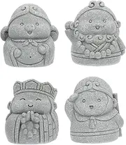 TINEASUR Garden Buddha Statue Set Journey West Ornaments Fish Tank Decorations Mini Monk Statue Traditional Asian Home Decor Resin Craft