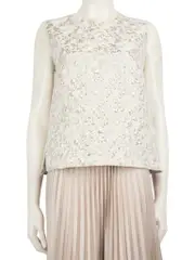 Silver Abstract Jacquard Blouse