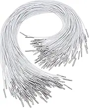 Operitacx 100Pcs Elastic Barbed Cords with Metal Ends, Stretch Loop Band Lanyard Thread String Extender Strap for Mask, Hat, DIY Crafts, Party