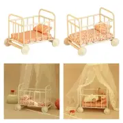 1: 12 Miniature Dollhouse Crib Bed for Window Display DIY Model Role Play