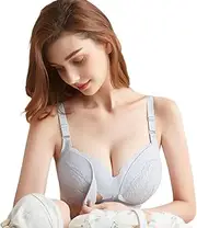 [KaeDa] Breastfeeding Bra Gather Breathable Breast Breathable Bra Feeding Pregnant Women's Underwear During Pregnancy Light Gray