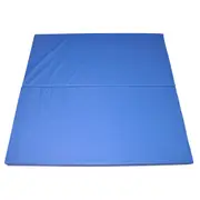 Blue 120cm x 120cm x 5cm Gymnastics Mat - 2-Piece Folding Gym Exercise Yoga Mat